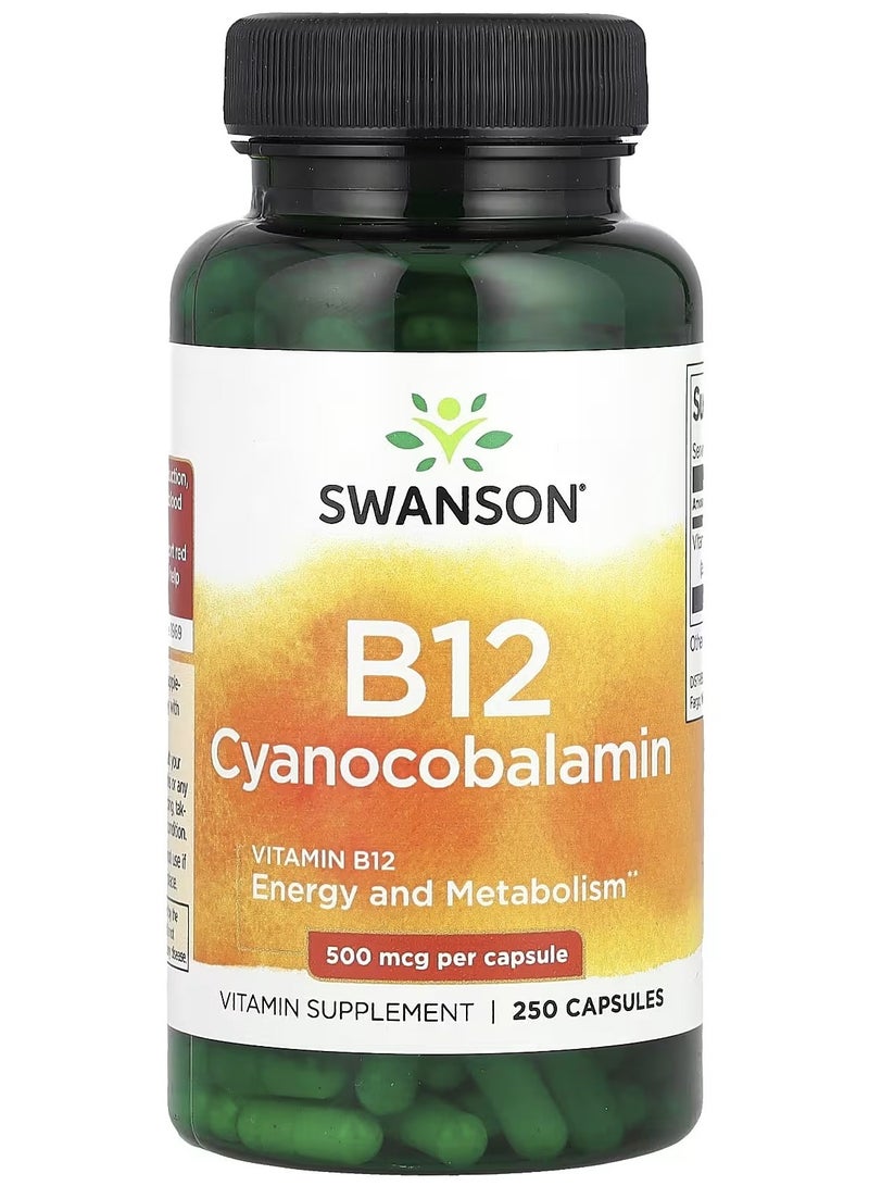Swanson, Vitamin B12, 500 mcg, 250 Capsules