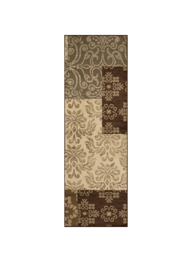 Superior Indoor Area Rug Or Runner Jute Backing Modern Farmhouse Floral Color Block Ideal For Entryway Living Room Kitchen Bedroom Hallway Floor Cover Rockhill Collection 2' 7" X 8' Beige  - Image 3