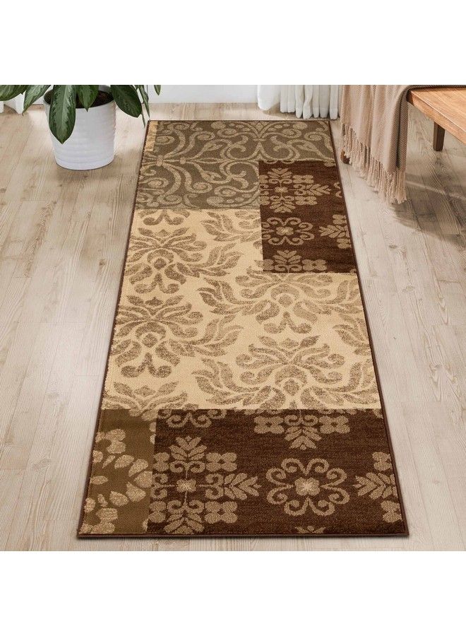 Superior Indoor Area Rug Or Runner Jute Backing Modern Farmhouse Floral Color Block Ideal For Entryway Living Room Kitchen Bedroom Hallway Floor Cover Rockhill Collection 2' 7" X 8' Beige  - Image 2