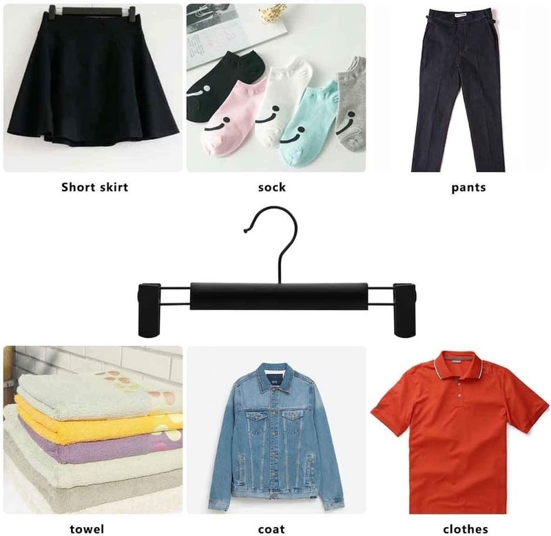 10 Pack Clothes Pants Hangers with 360° Swivel Hooks and Adjustable Clips - Space-Saving Trouser Holders - Image 3