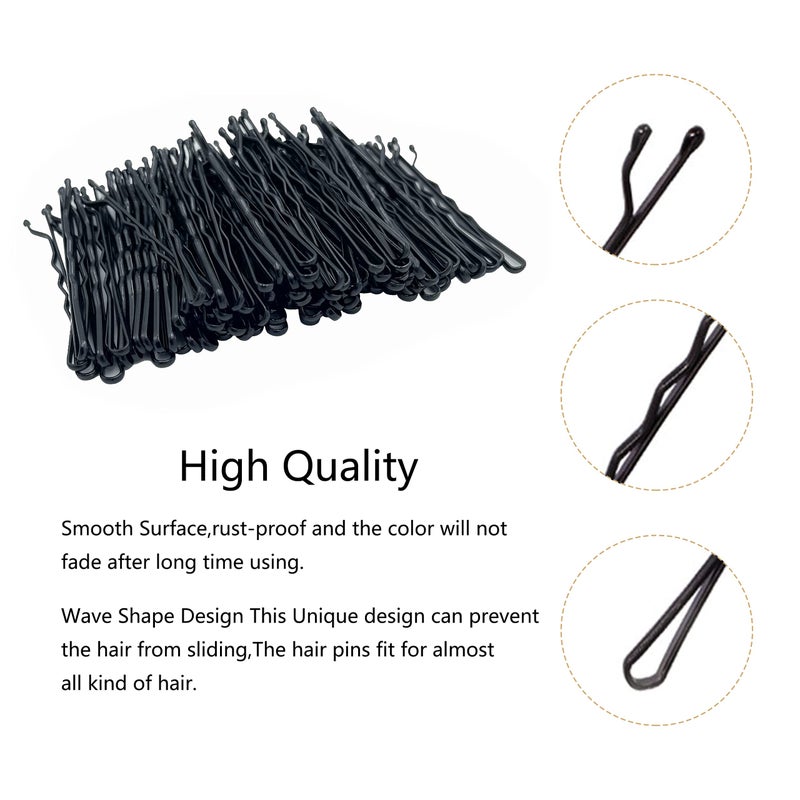 KANPRINCESS 100PCS 2Inches Hair Pins Kit Secure Hold Bobby Pins Clips for Women Girls and Hairdressing Salon With Clear Storage Box(Black) - Image 3