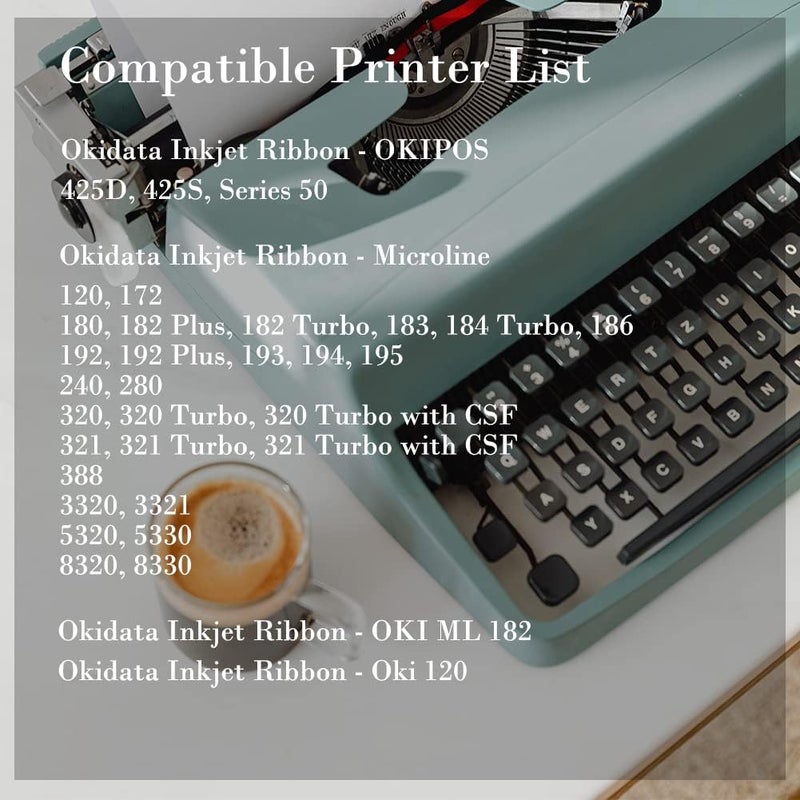 Bigger Compatible Ribbon Replacement for Okidata 52102001 52104001 Printer Ribbons Used for Microline 320 321 Turbo Printers, Microline 100 Series, Dataproducts R6010, Fullmark N639BK, 12 Pack, Black - Image 1