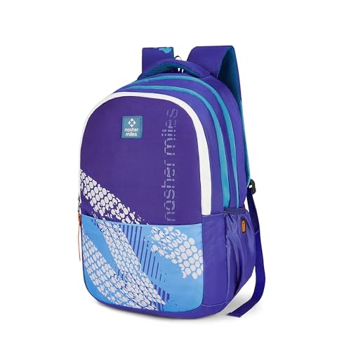 Nasher Miles Kinetics 5 Compartment Laptop Backpack 45 Liters Polyester with Raincover| Front Organiser Ideal for College, School Bags for Boys & Girls (Blue) - Image 1