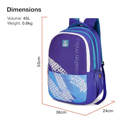 Nasher Miles Kinetics 5 Compartment Laptop Backpack 45 Liters Polyester with Raincover| Front Organiser Ideal for College, School Bags for Boys & Girls (Blue) - Image 5