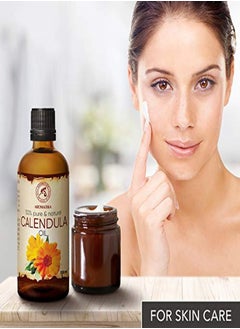 Aromatika Oil 68 Oz Calendula Officinalis Infused Almond Oil Base 100% Pure & Natural Marigold Oil Benefits For Skin Nails Hair Face Body  - Image 3