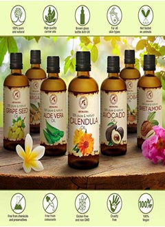 Aromatika Oil 68 Oz Calendula Officinalis Infused Almond Oil Base 100% Pure & Natural Marigold Oil Benefits For Skin Nails Hair Face Body  - Image 2