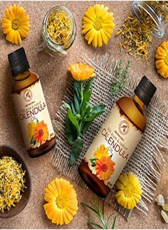 Aromatika Oil 68 Oz Calendula Officinalis Infused Almond Oil Base 100% Pure & Natural Marigold Oil Benefits For Skin Nails Hair Face Body  - Image 5