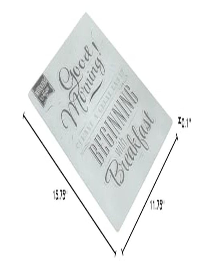 Home Basics Good Morning Graphic Words Tempered Glass Cutting Board, Light Blue by Home Basics - Image 4