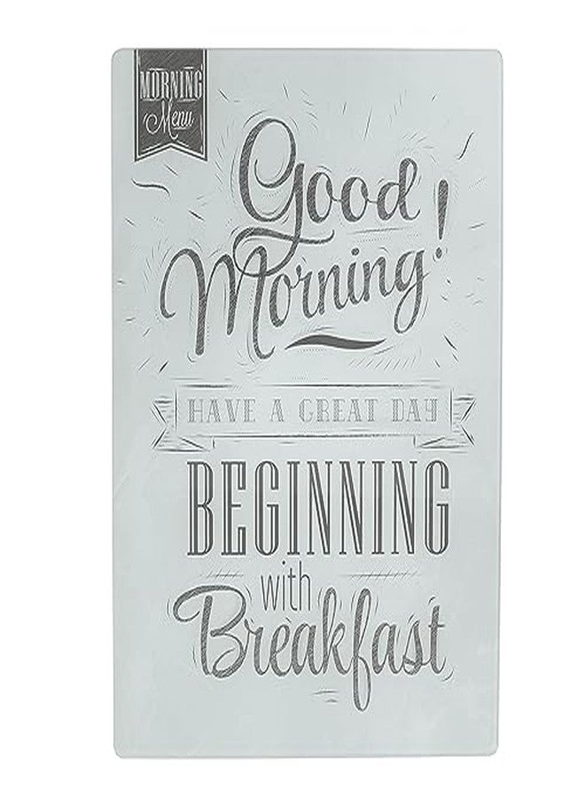 Home Basics Good Morning Graphic Words Tempered Glass Cutting Board, Light Blue by Home Basics - Image 5
