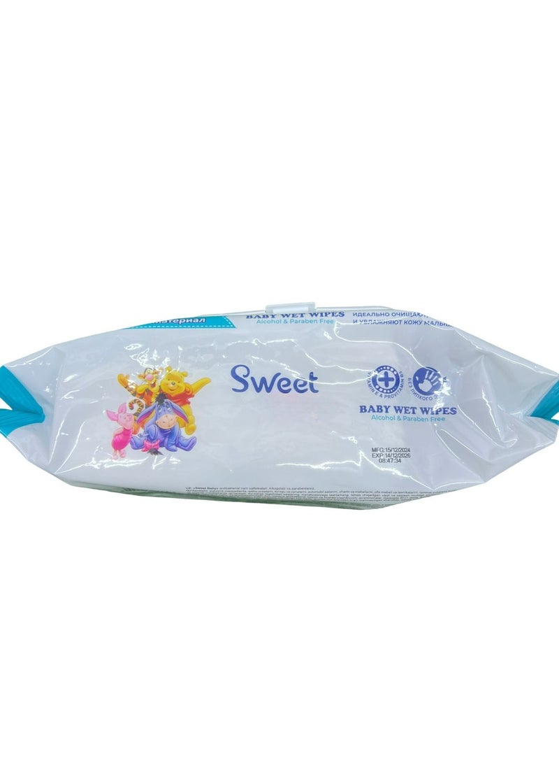 Sweet Wet Wipes, Alcohol & Paraben Free, Soft Material, 80pcs – Wet Wipes. - Image 2