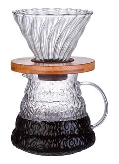 Arabest V60 Pour Over Coffee Maker Set  600ml Coffee Server Pot with Glass Drip Filter Elegant Coffee Dripper Glass Carafe  - Image 1