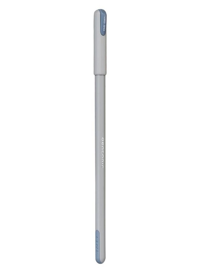 Pentonic Frost 0.6 mm Refillable Gel Pen | Pastel Grey Body | Black Ink | Set of 10 - Image 3