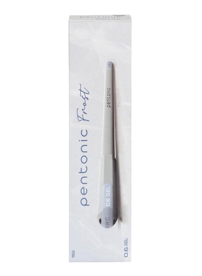 Pentonic Frost 0.6 mm Refillable Gel Pen | Pastel Grey Body | Black Ink | Set of 10 - Image 5