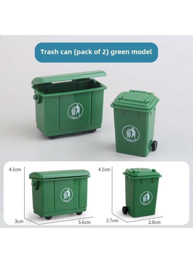 Loquat Speed Bump Traffic Light Parking Garage Road Cone Car Model Toy Scene Ornaments Signs License Plate Underground-Color:Outdoor Garbage Bin - Image 1