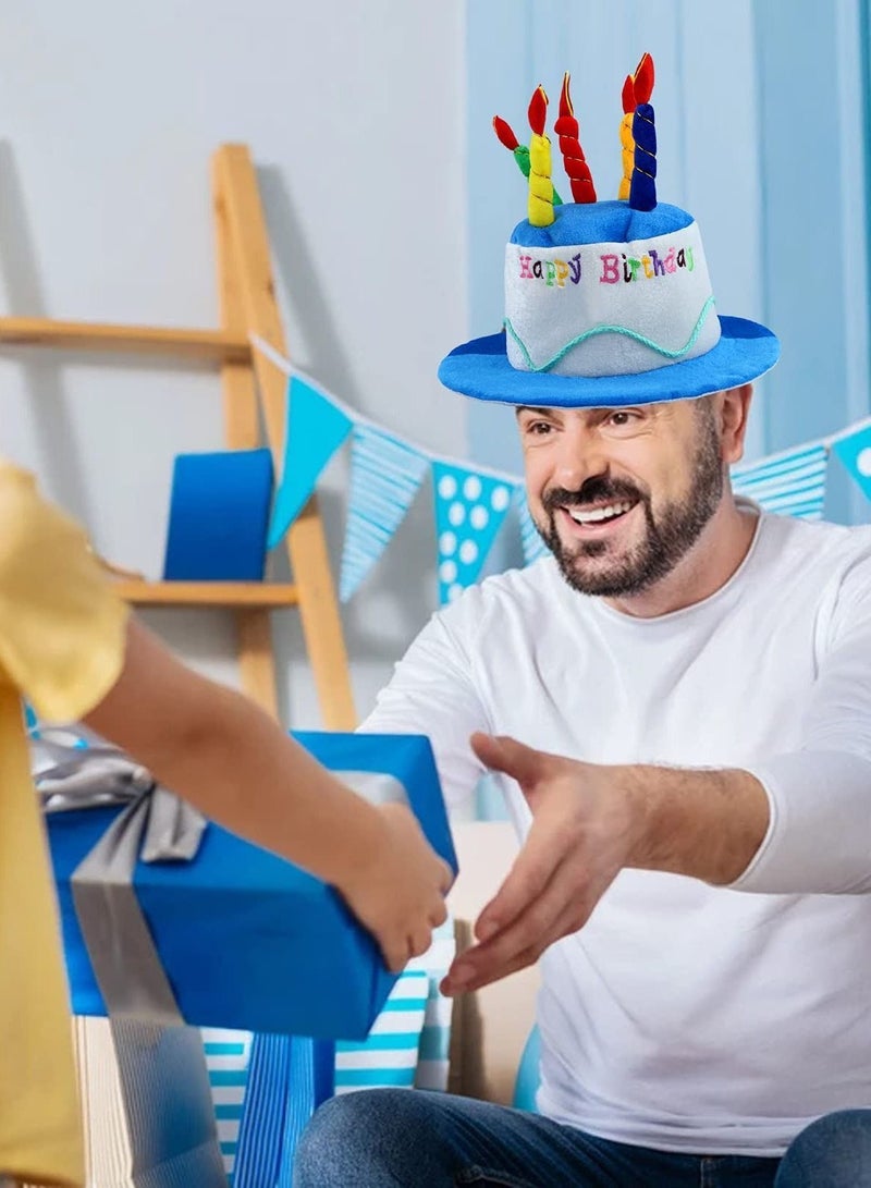 واي آند دي Happy Birthday Hat,Birthday Hat with Glasses Plush Cake for Party Girls Adults Decoration - Image 2
