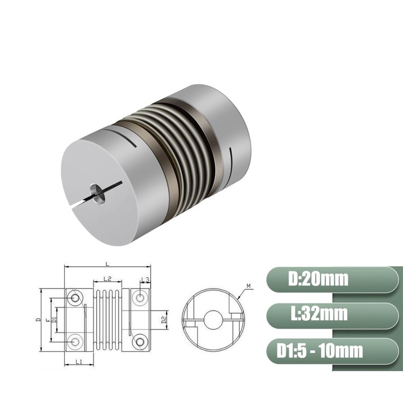 Aluminium Alloy Corrugated Coupling 5X6 35mm For Stepper Motor Shaft 3D Printer - Image 3