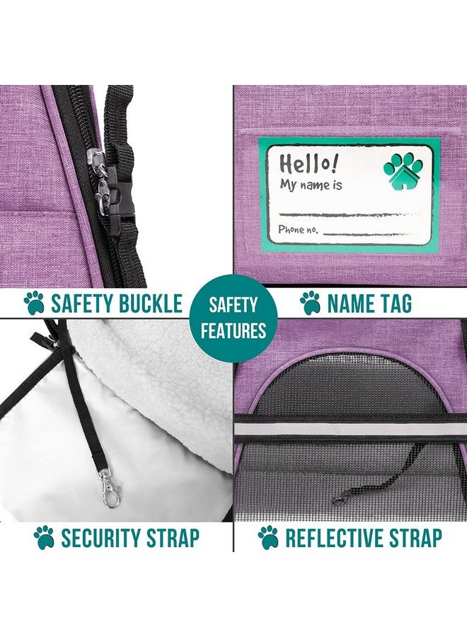 PetAmi Airline Approved Pet Carrier For Cat, Soft Sided Dog Carrier For Small Dog, Cat Travel Supplies Accessories For Indoor Cat, Ventilated Pet Carrying Bag Medium Kitten Puppy, Large Heather Purple - Image 5