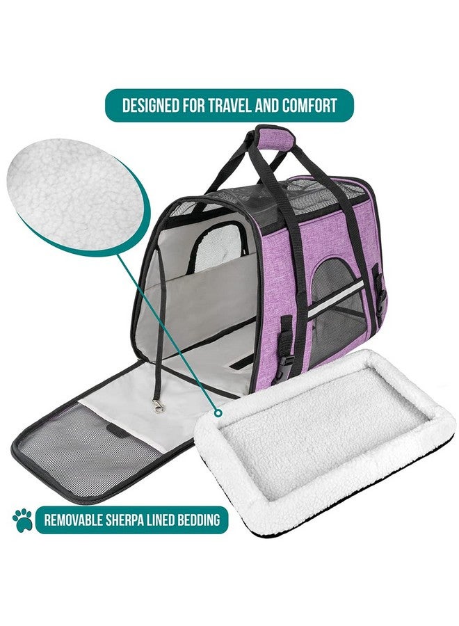 PetAmi Airline Approved Pet Carrier For Cat, Soft Sided Dog Carrier For Small Dog, Cat Travel Supplies Accessories For Indoor Cat, Ventilated Pet Carrying Bag Medium Kitten Puppy, Large Heather Purple - Image 4