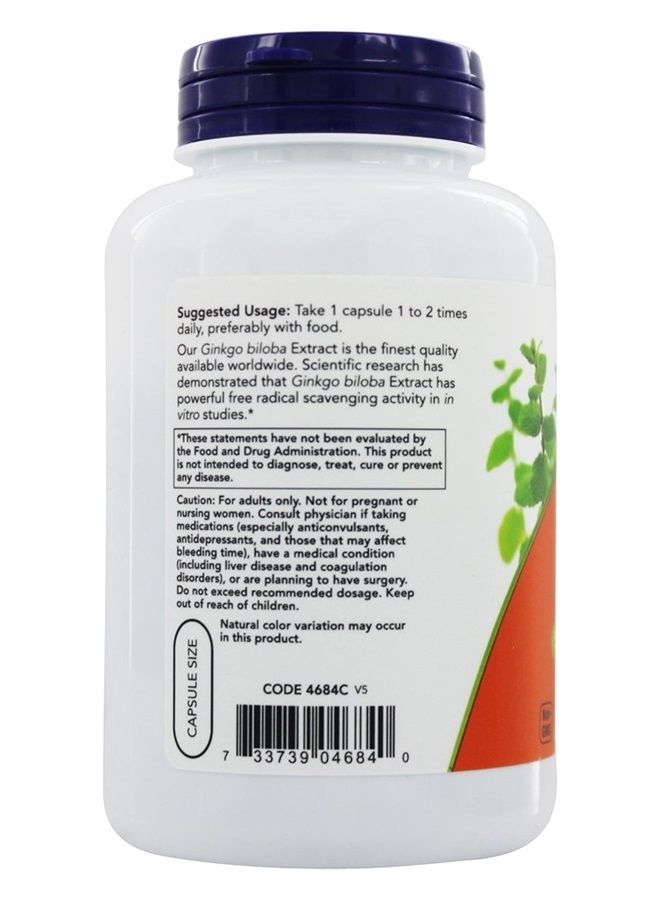 Now Foods, Ginkgo Biloba, 60 mg, 240 Veg Capsules - Image 4