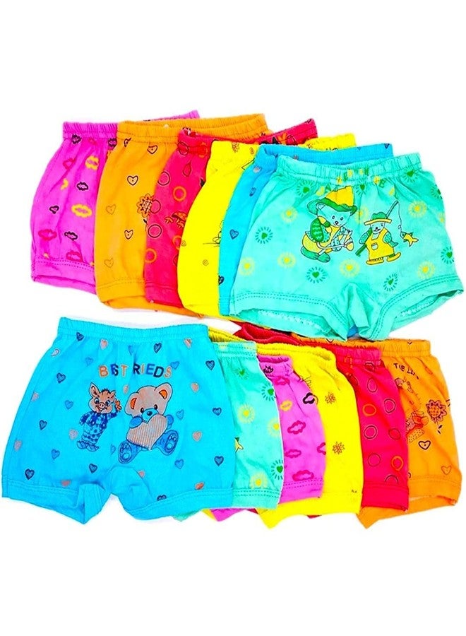 HOSVIN 1 Baby's Cotton Bloomers/Panties Underwear Comfortable & Regular Fit Bloomers for Kids for Baby Boy's & Baby Girl's - Pack of 12 Multicolor Regular fit Toddler Baby Bloomer Baby Panties - Image 1