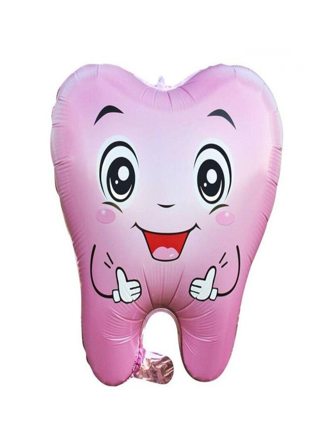 OHLIGEI 5PCS Pink Tooth Shaped Foil Balloons Teeth Mylar Tooth Inflatable Balloons for Tooth Themed Birthday Party Decorations - Image 2