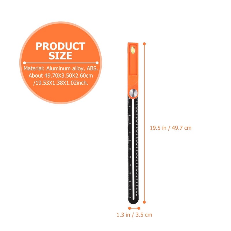 Aluminum Woodworking Angle Ruler Double Sided Scale Precision Measurement Tool - Image 3