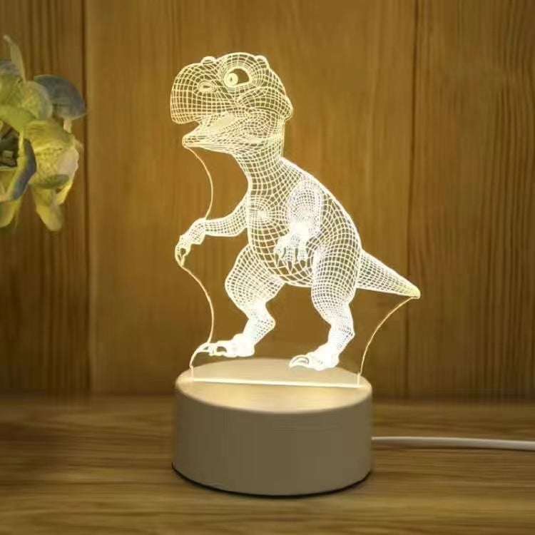 3D Creative Night Light Touch Color-Changing Bedroom Lamp Three-color band switch 