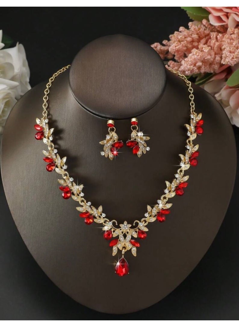 JewelryPalace Amazing Trendy Women's Zirconia Necklace And Earrings Jewellery Set  - Image 2