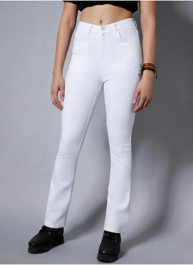 HIGH STAR Women White Jeans