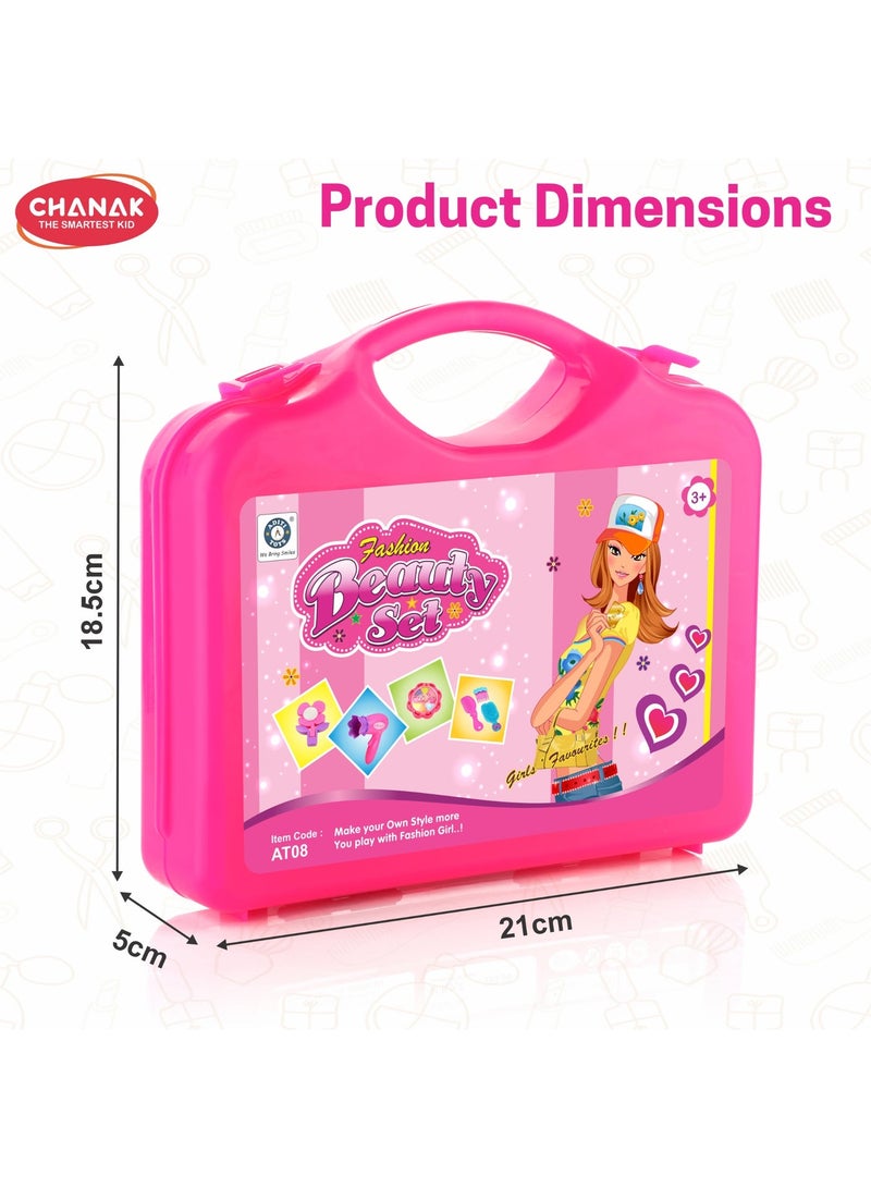 Chanak Beauty Playset for Kids, Pretend Play Beauty set with Foldable Suitcase for Kids, Beauty Kit Toyset for Kids Above 3 Years - Image 4