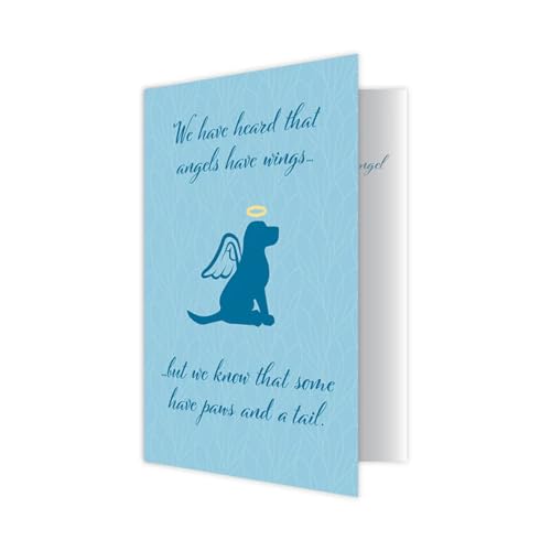 Dog Speak Rainbow Bridge Pet Sympathy Card – We Have Heard That Angels Have Wings... Some Have Paws and a Tail – Loss of Dog Remembrance Card with Envelope - Image 1