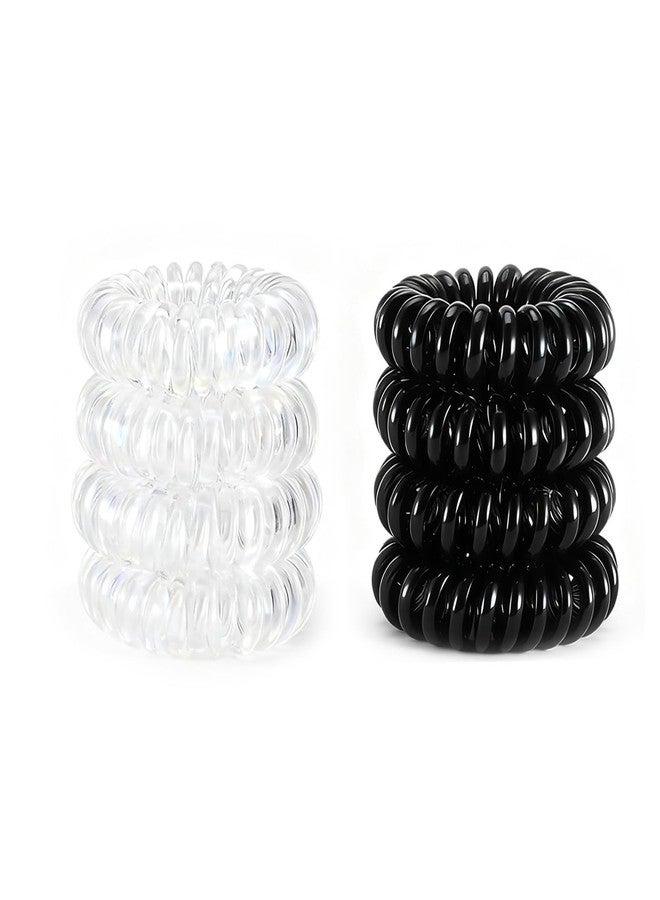 AskBed 8PCS Spiral Hair Ties for Women - No Damage, Creaseless Ponytail Holders for Thick and Thin Hair - Dent-Free Coil Design, Phone Cord Style - 1.57 Inch (4 cm) Diameter - Image 1
