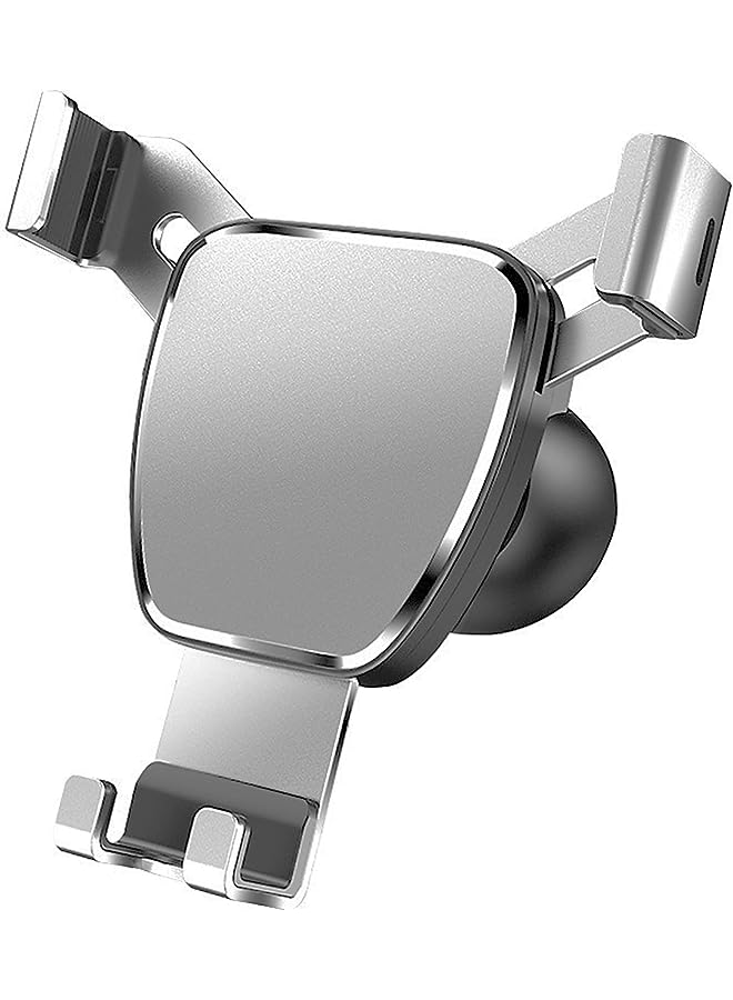 PROMASS Car Phone Holder For Air AC Vent Phone Holder Car With Gravity & Clamping Mobile Holder For Car Dashboard Compatible With (4.7 To 7.2 Inches) (Silver Black) Car Accessories Interior  - Image 1