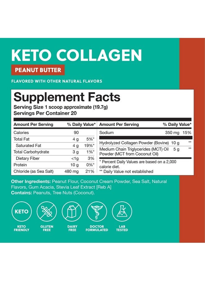 Perfect Keto Collagen Protein Powder With Mct Oil Grassfed Gf Multi Supplement Best For Ketogenic Diets Use As Keto Creamer In Coffee And Shakes For Women & Men (Peanut Butter)  - Image 4