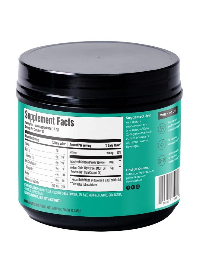 Perfect Keto Collagen Protein Powder With Mct Oil Grassfed Gf Multi Supplement Best For Ketogenic Diets Use As Keto Creamer In Coffee And Shakes For Women & Men (Peanut Butter)  - Image 3