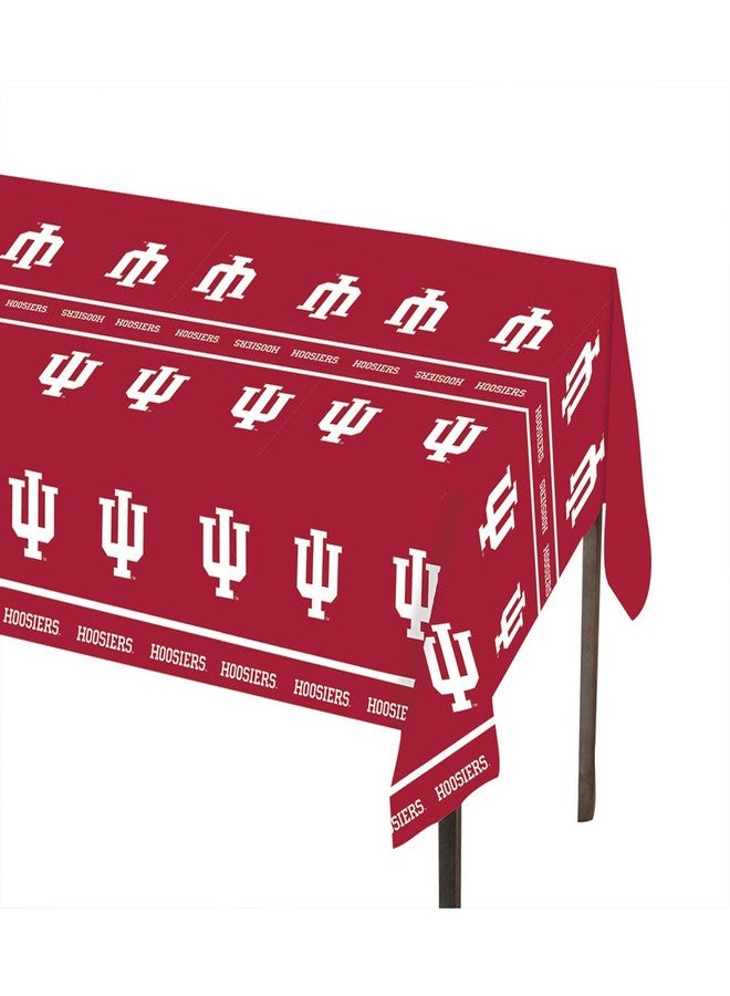 Creative Converting 724924 Indiana University Theme Plastic Tablecloth - Image 1