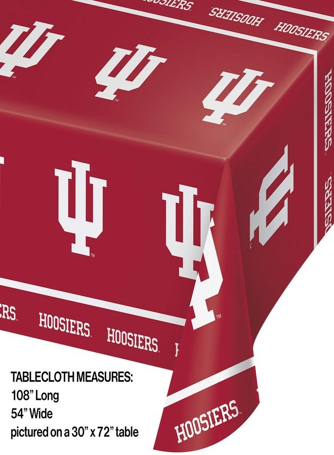 Creative Converting 724924 Indiana University Theme Plastic Tablecloth - Image 2