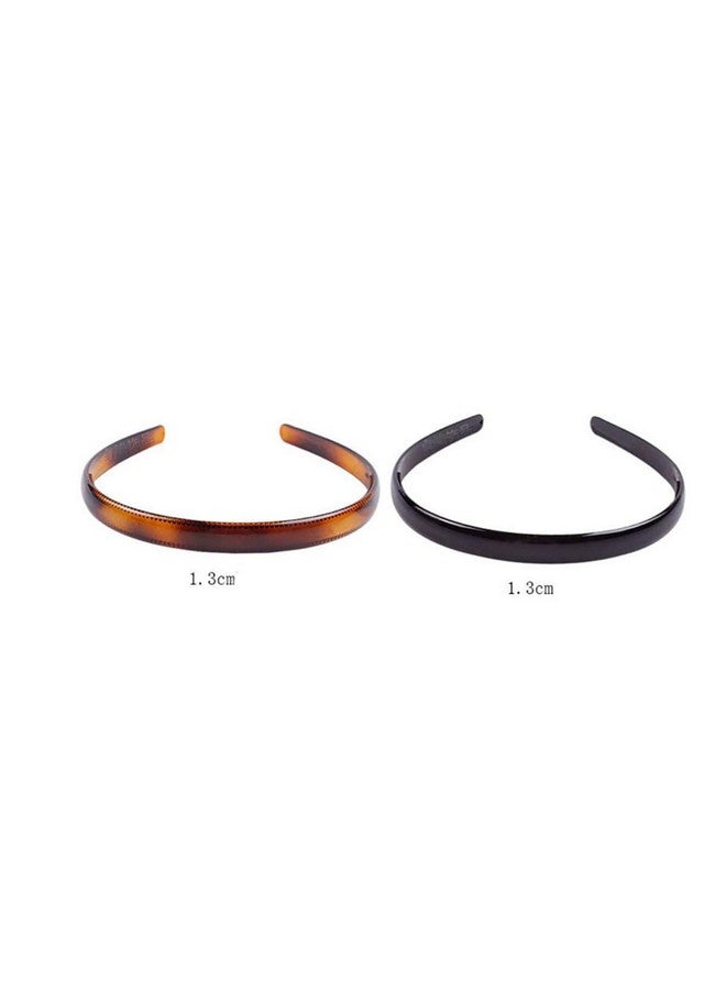 Fodattm Set Of 2 Women Hard Plastic Headband Hair Hoop Black And Brown Highgrade Headwear Hairband (Style B) - Image 3