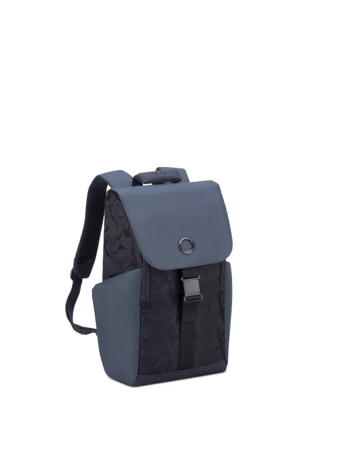 DELSEY Securflap 1 Compartment Anti RFID Pocket Backpack 15'' inches, 21L - Black Camo