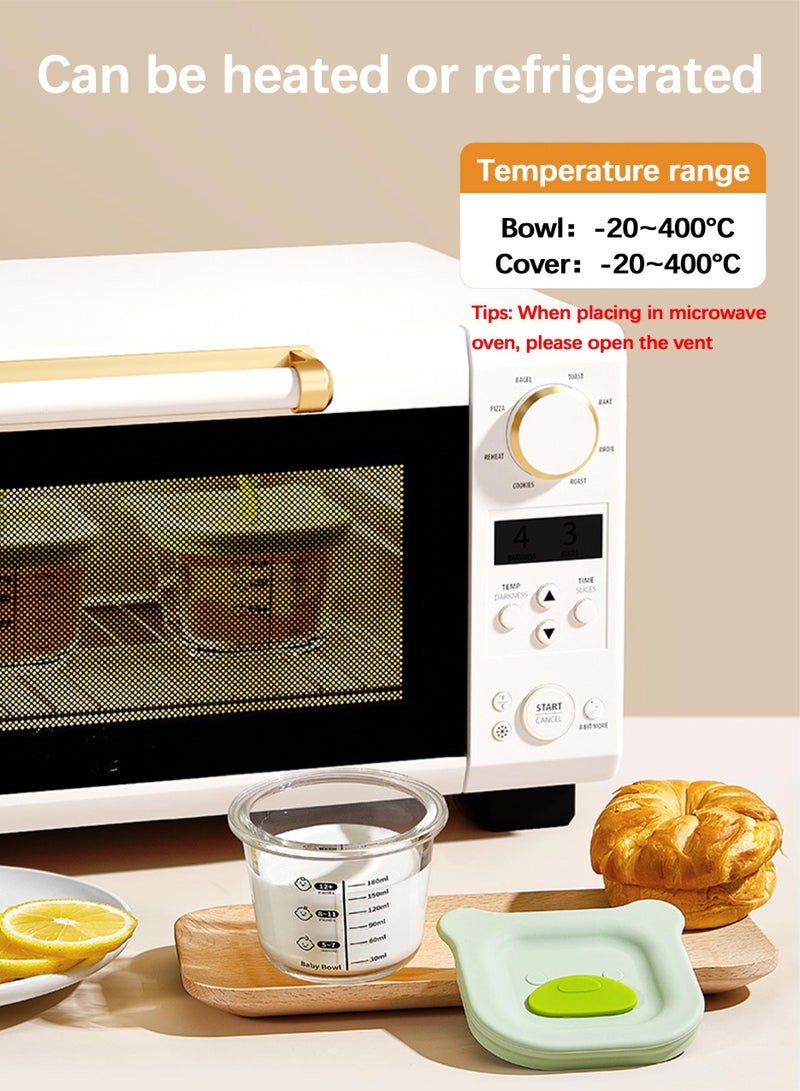 Jourvent 4 PCS Square+Circular Baby Food Containers(MAX 240ML), Reusable Infant Food Storage Jars, Small Snack Container with Lids for Infant & Babies, Microwave & Dishwasher Friendly - Image 2