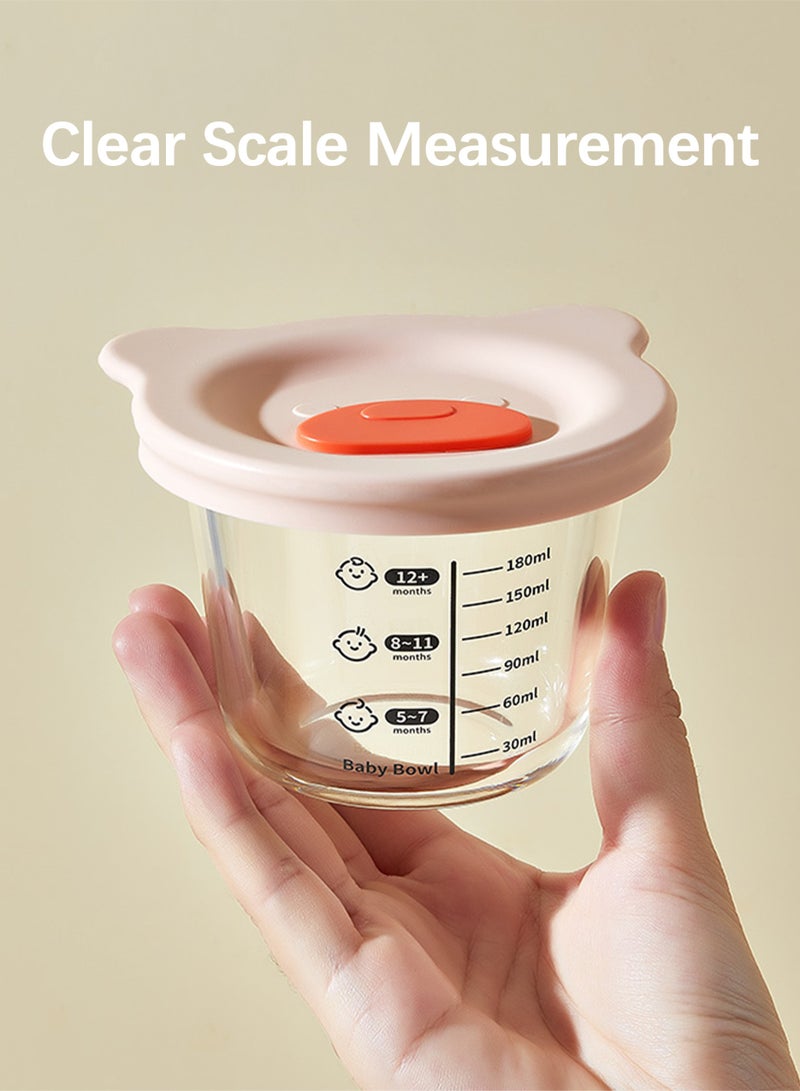 Jourvent 4 PCS Square+Circular Baby Food Containers(MAX 240ML), Reusable Infant Food Storage Jars, Small Snack Container with Lids for Infant & Babies, Microwave & Dishwasher Friendly - Image 3