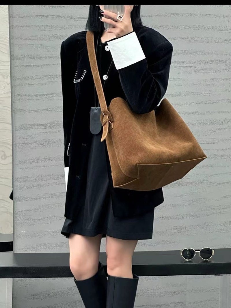 High Quality Genuine Leather Maillard Bag Women'S New Frosted Cowhide Commuter Shoulder Underarm Bag Large Capacity Tote Bag - Image 2