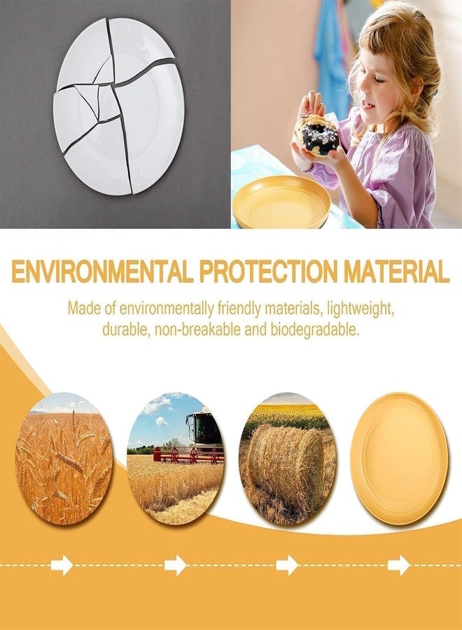 BGVM Wheat Straw Plastic Dinner Plates Set - 9 Inch Reusable Plates, Lightweight & Unbreakable, Dishwasher & Microwave Safe (Max 120°C), Food Grade PP, BPA-Free (2, Blue) - Image 3