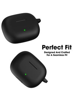 Generic Soft Silicone Cover For Realme Buds T300 TWS Earbuds Case With Hook Antifall Protective Sleeve Accessories (Black)  - Image 3