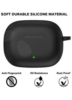 Generic Soft Silicone Cover For Realme Buds T300 TWS Earbuds Case With Hook Antifall Protective Sleeve Accessories (Black)  - Image 5