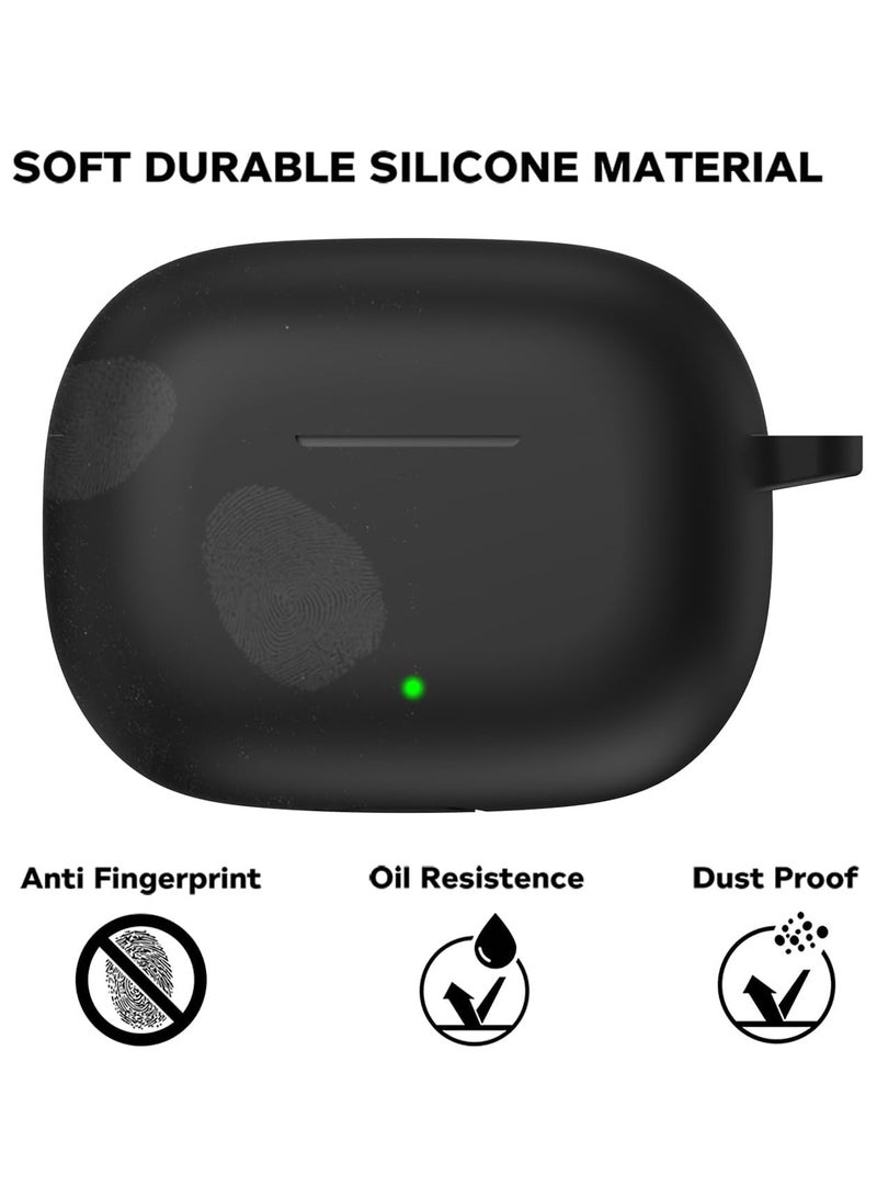 Soft Silicone Cover For Realme Buds T300 TWS Earbuds Case With Hook Antifall Protective Sleeve Accessories (Black) - Image 5