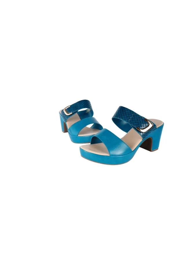 ميشيل مورجان 092-2329 Michelle Morgon Ladies Elegant Block Heel Sandals Turquoise
