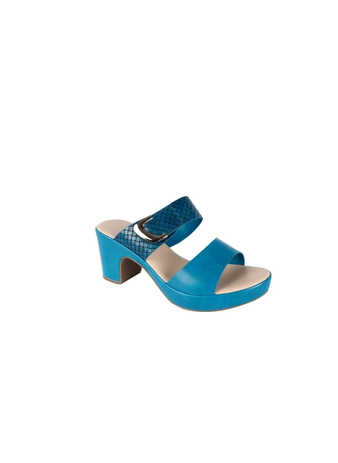 ميشيل مورجان 092-2329 Michelle Morgon Ladies Elegant Block Heel Sandals Turquoise