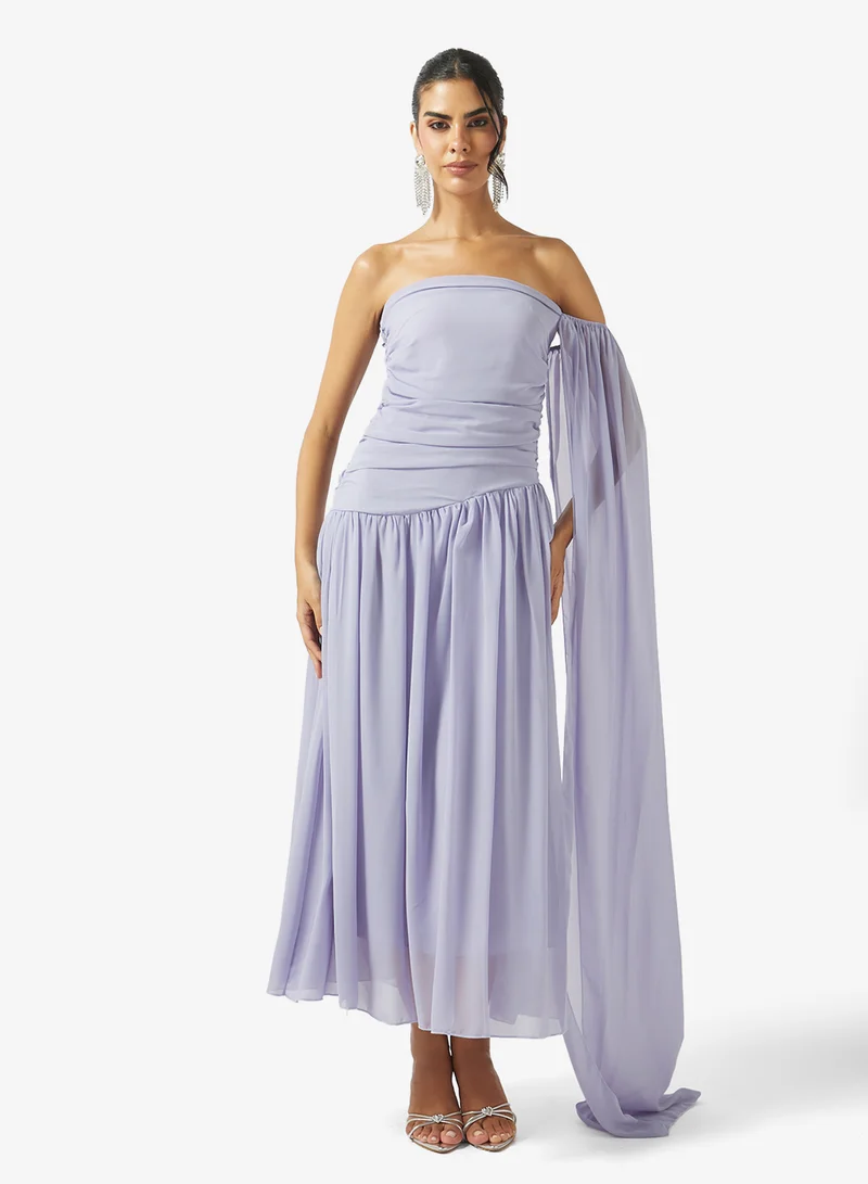 One Shoulder Draped Dress