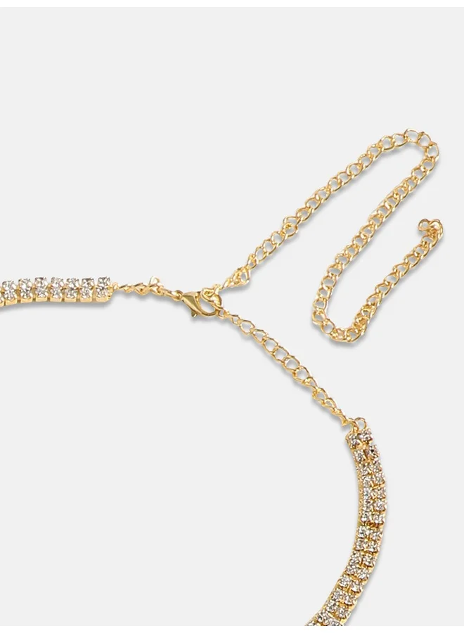 SOHI Fringe Bling Statement Artificial Necklace Jewellery